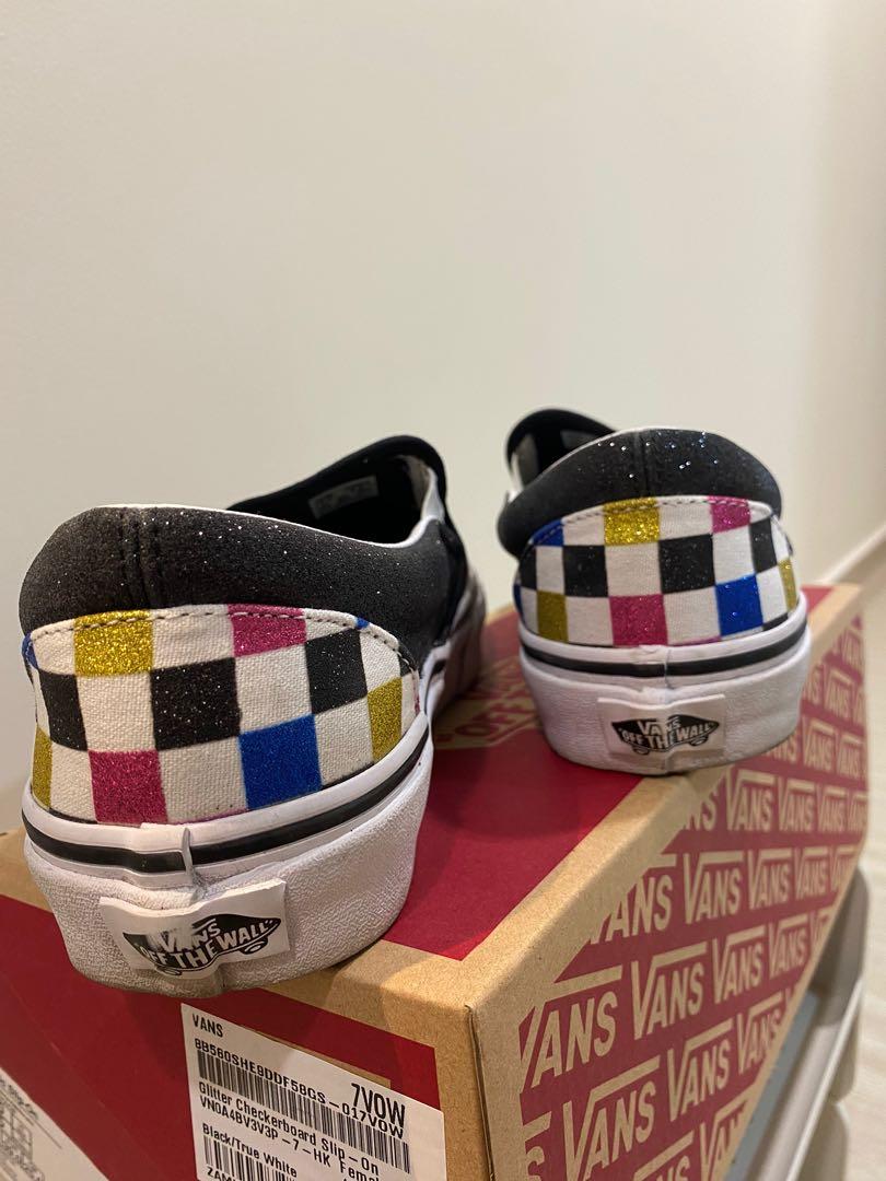 Glitter discount checkerboard vans