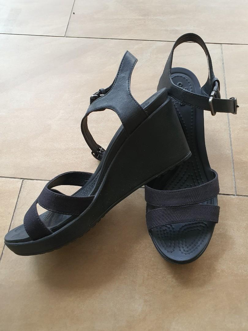 Crocs women's leigh ii adjustable ankle strap wedge comfort sandal deals