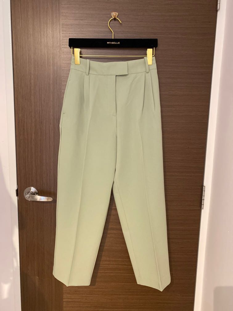 zara mint green pants