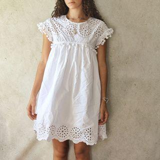 Zara白色刺繡洋裝L
