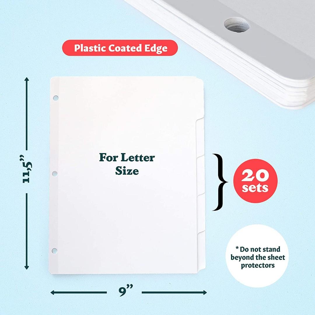 3 Ring Binder Dividers Bulk Dividers with Tabs Binder Separators