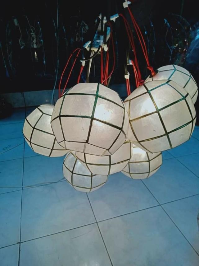 8Inch Capiz Balls Lantern with Freebies, Furniture & Home Living