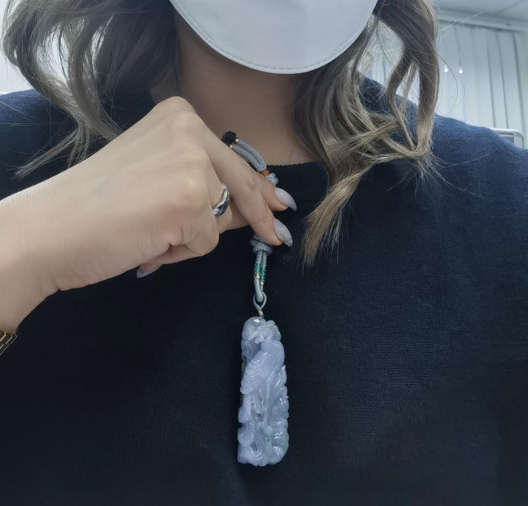 🈹春彩翡翠鳳凰鏈墜掛件（連中國一級雕刻大師証）Pendant Necklace, 女