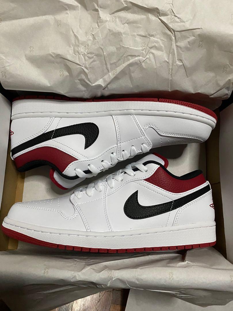 Air jordan 1 low white red classic aj1 low Men s Fashion