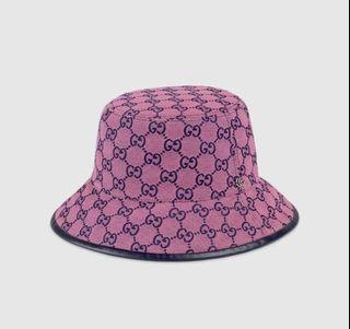 PRE-ORDER: Authentic Gucci GG multicolor canvas pink & blue fedora bucket hat for pre-order
