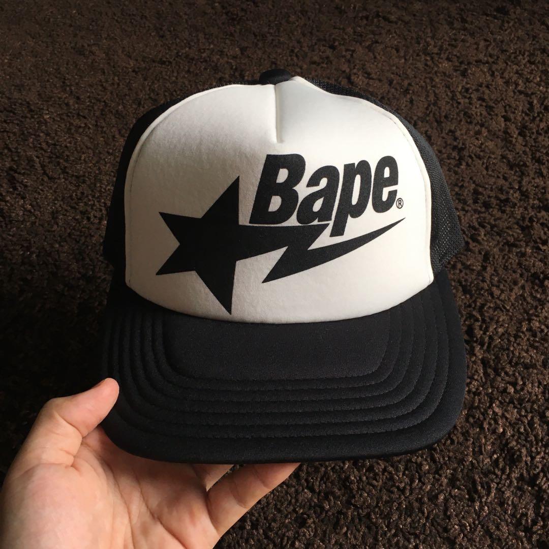 bape bapesta trucker hat Black 