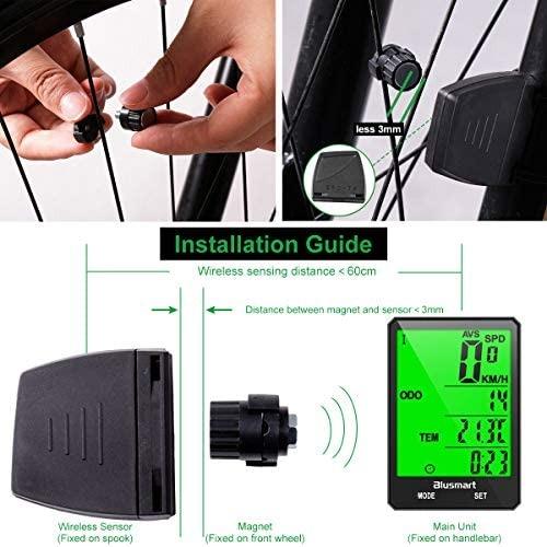 Blusmart Bike Computer Wireless 21 functions LCD Speed Bike Speedometer IP66 Waterproof Cycling Computer Bicycle Odometer