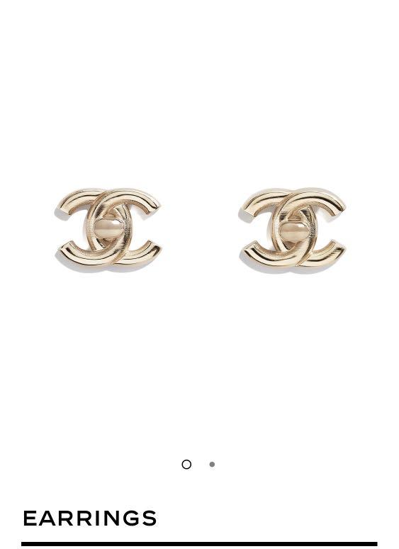 Chanel outlet turnlock earrings