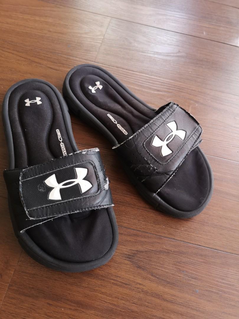 Men's under armour memory foam slides sales