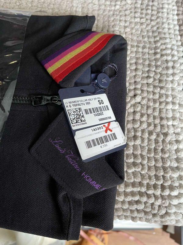 Louis Vuitton Black Cotton Polyester LV Rainbow Collar Half Zip Polo S