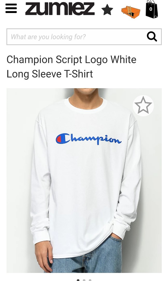 champion script tee white