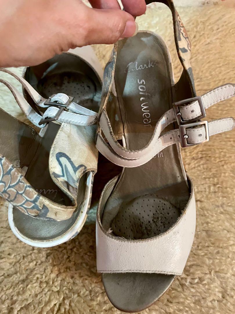 Clarks softwear hot sale wedges