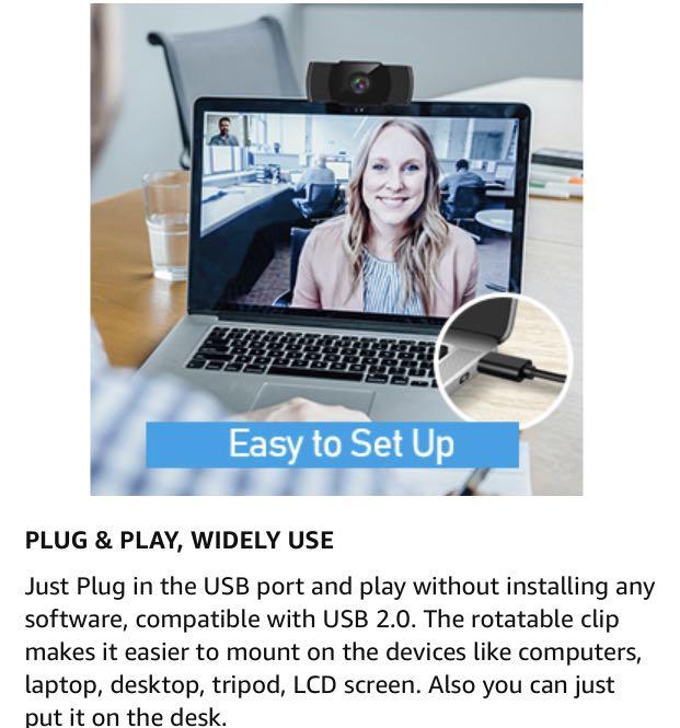 ehome webcam with microphone usb 1080p