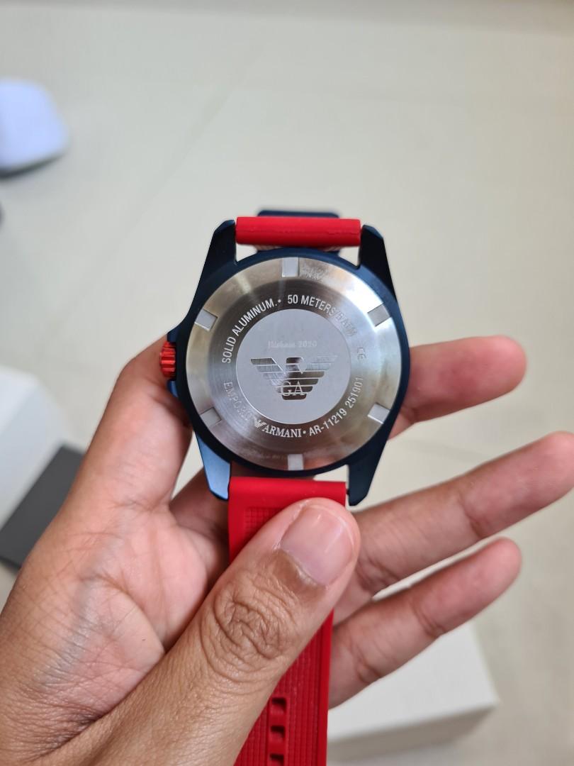 Red hotsell armani watch