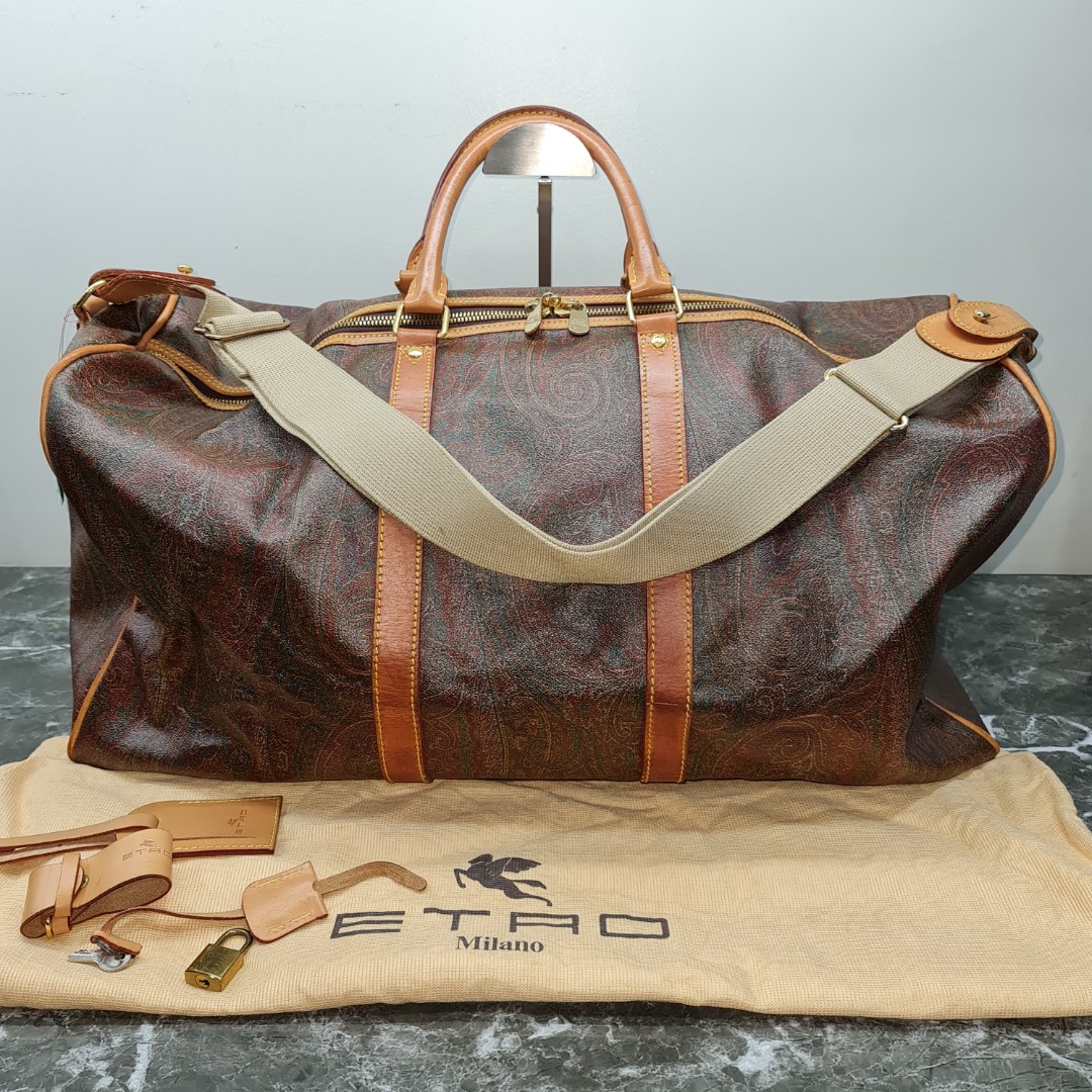 Authentic Etro 60cm Leather Travelling Bag Complete Inclusions