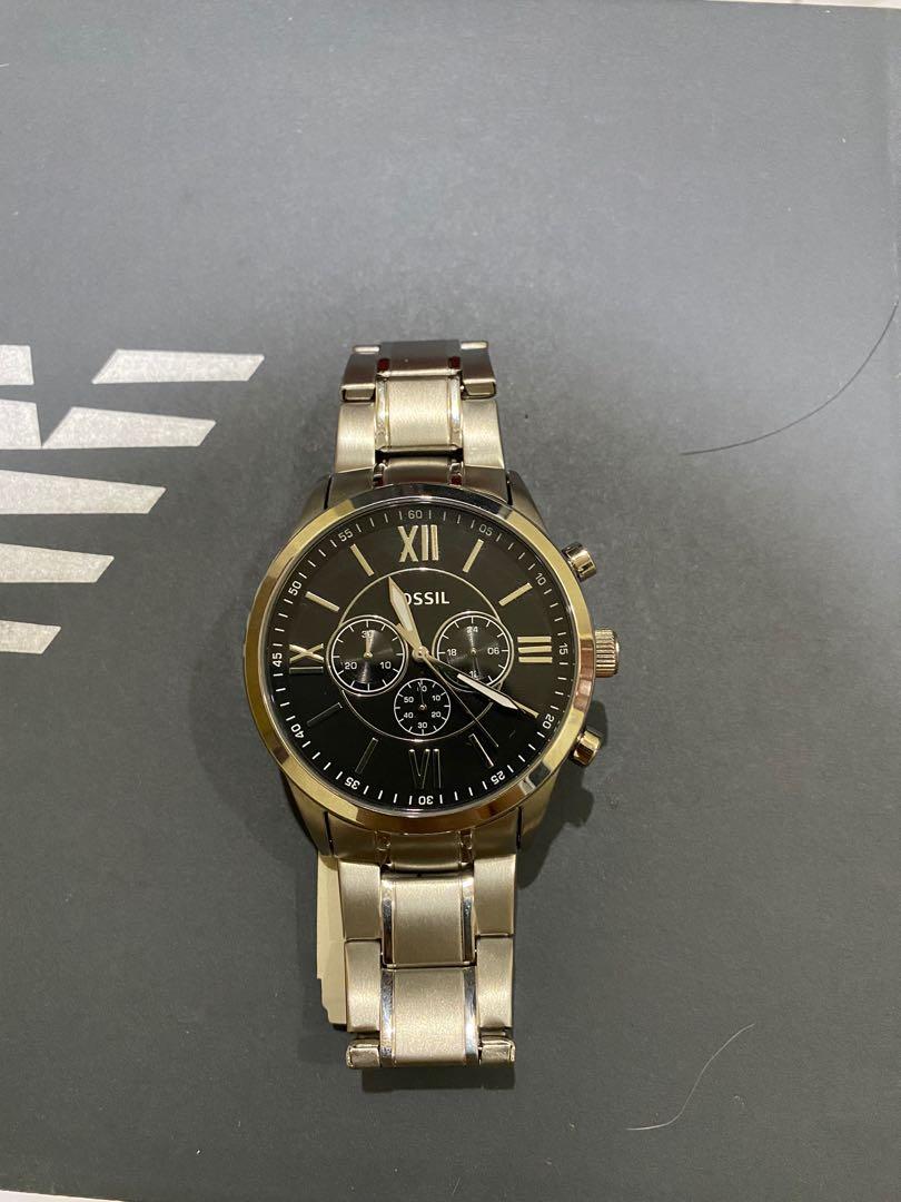 Fossil Flynn Chronograph Stainless Steel Watch Silver Steel