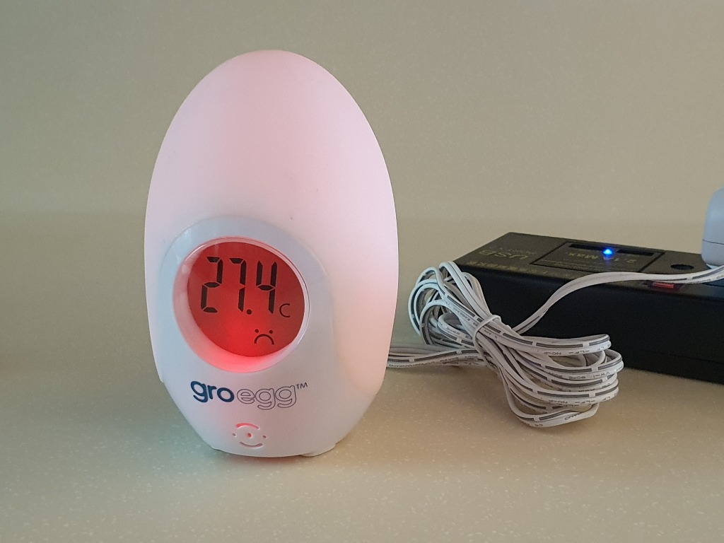 gro egg white electric thermometer baby room monitor w adapter HC 126K