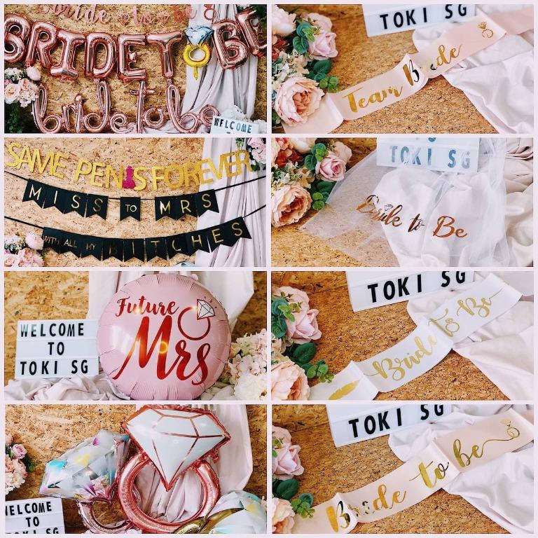 BACHELORETTE PARTY BRIDAL SHOWER HEN S NIGHT BRIDE TO BE PARTY DECORATION SASH VEIL BALLOON Hobbies Toys Stationery Craft Occasions Party Supplies on Carousell