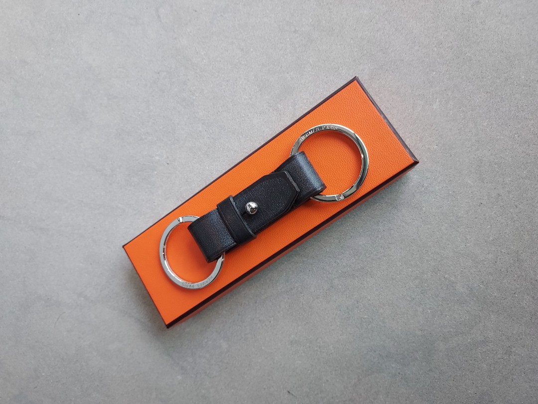 Hermes Double Jeu Voiturier valet Leather Key Chain Luxury