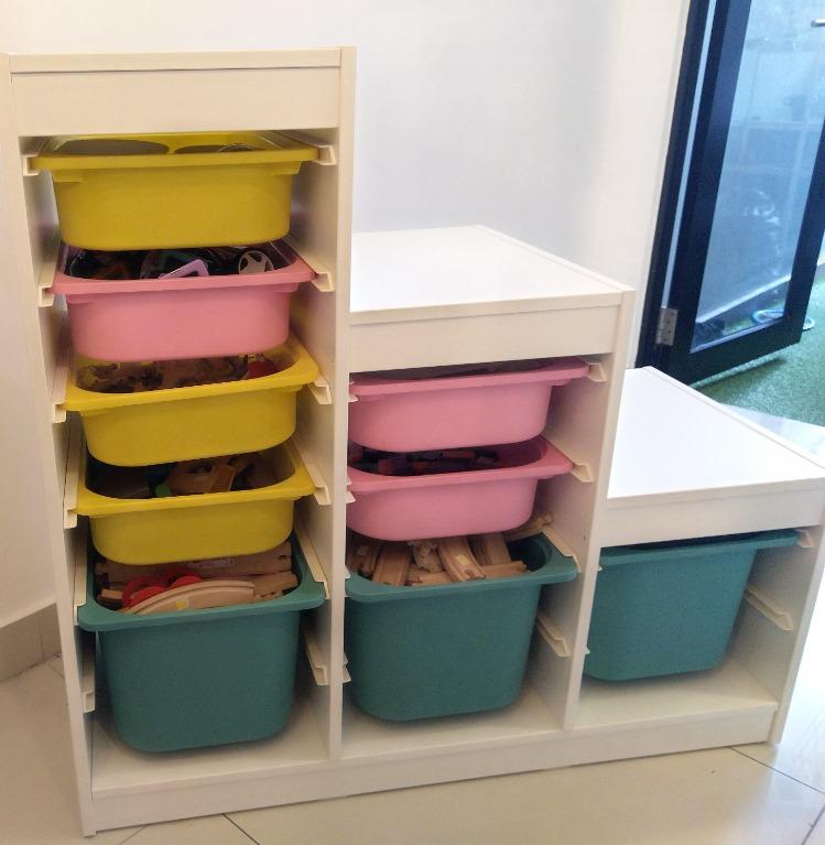 Ikea Trofast White Kids Room Storage Combination With Boxes Home Furniture Furniture On Carousell