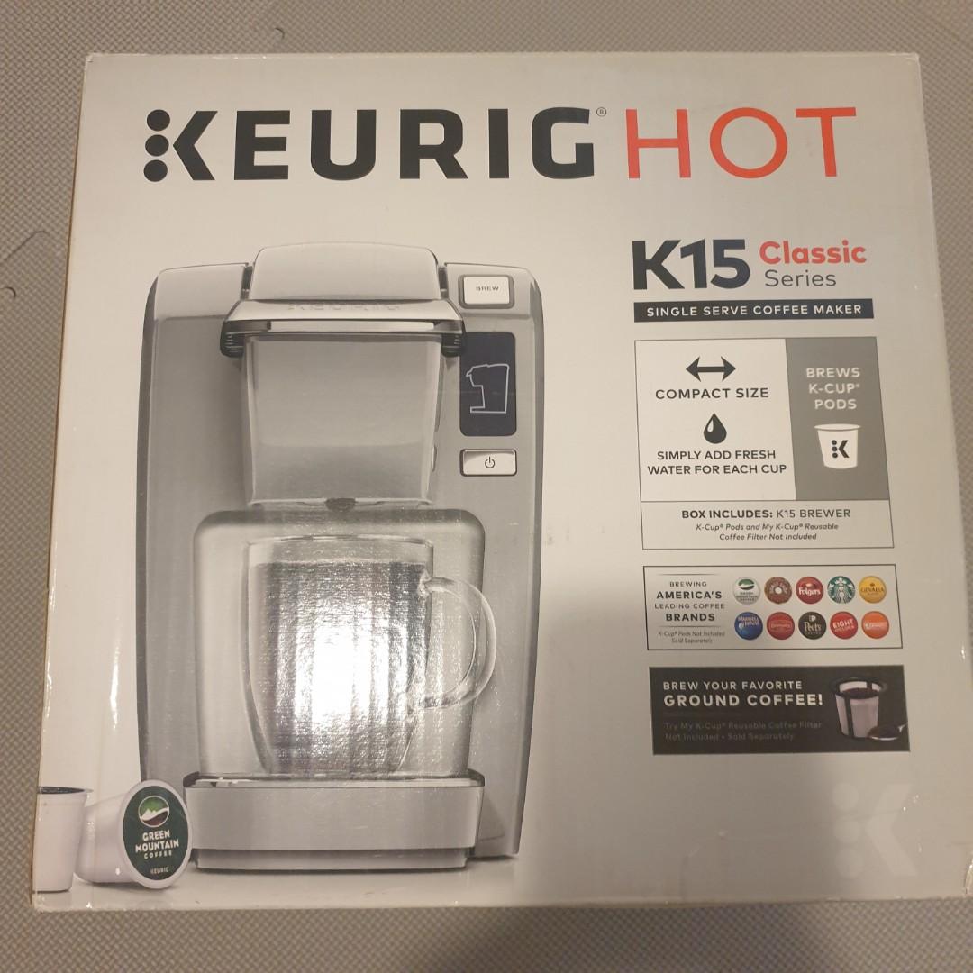 Keurig Hot K15 Classic Coffee Maker Platinum Silver Gray 110 Volts TV Home Appliances Kitchen Appliances Coffee Machines Makers on Carousell