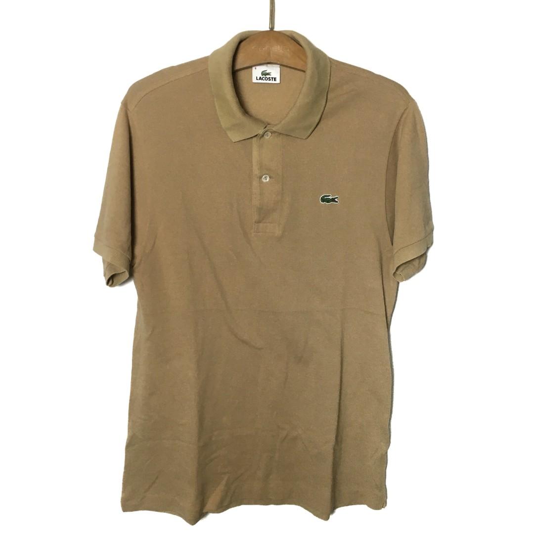 Tan lacoste shop shirt