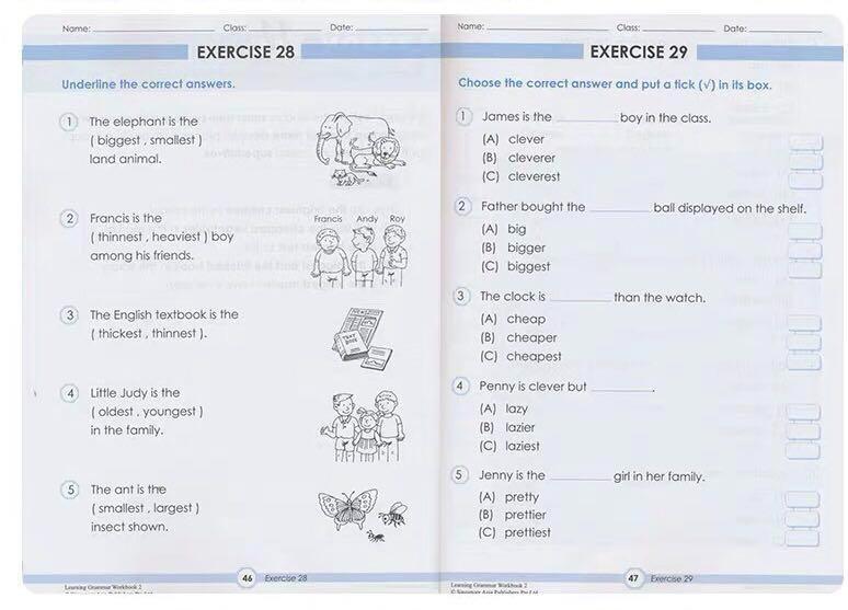 Learning English Grammar by SAP 6 books (primary 1 to 6, with answers ...