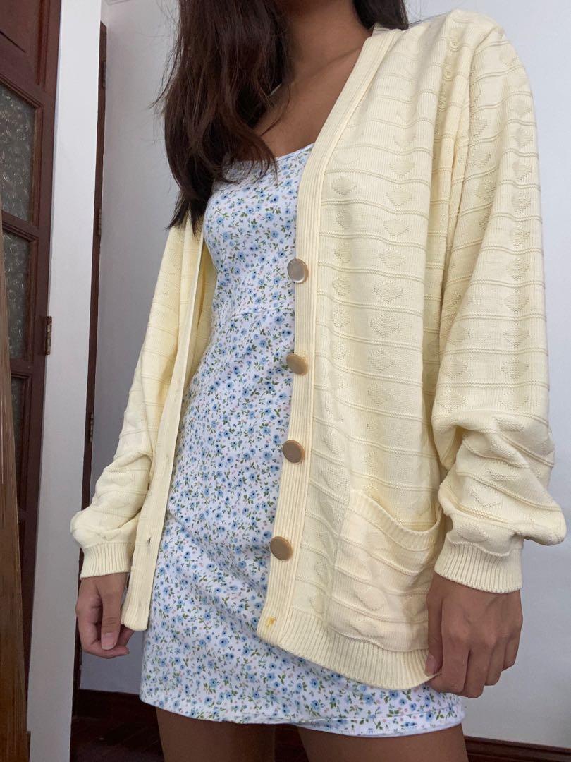 yellow cardigan jacket
