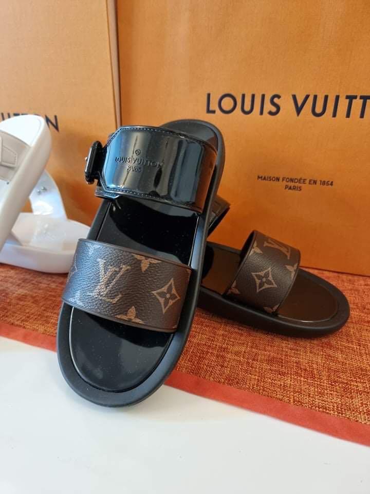 Louis Vuitton, Shoes, Louis Vuitton Sunbath Coral Rubber Canvas Mule