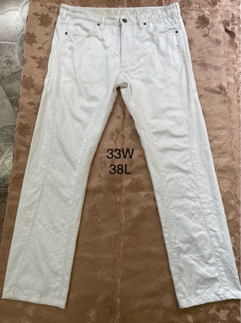 Louis Vuitton white pants, Men's Fashion, Bottoms, Jeans on Carousell