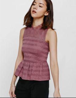 Love Bonito Crochet Top in Plum