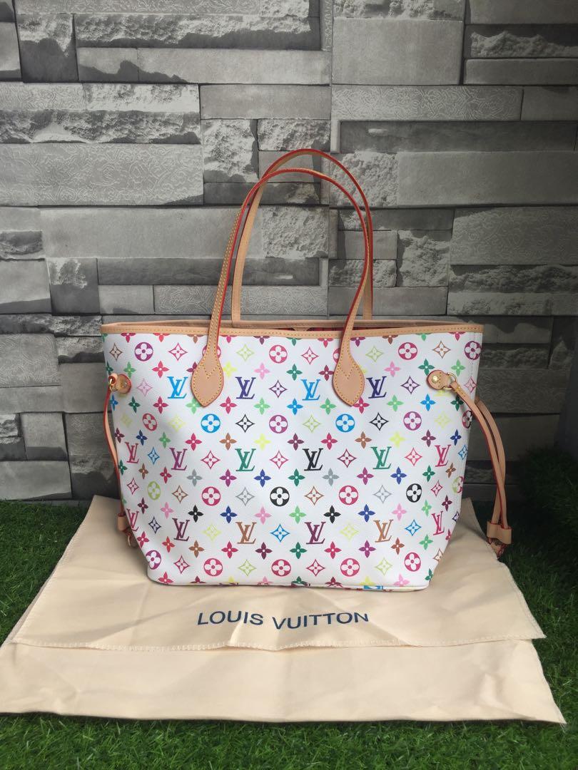 Louis Vuitton Limited White Monogram Multicolor Game On Neverfull MM T –  Bagriculture
