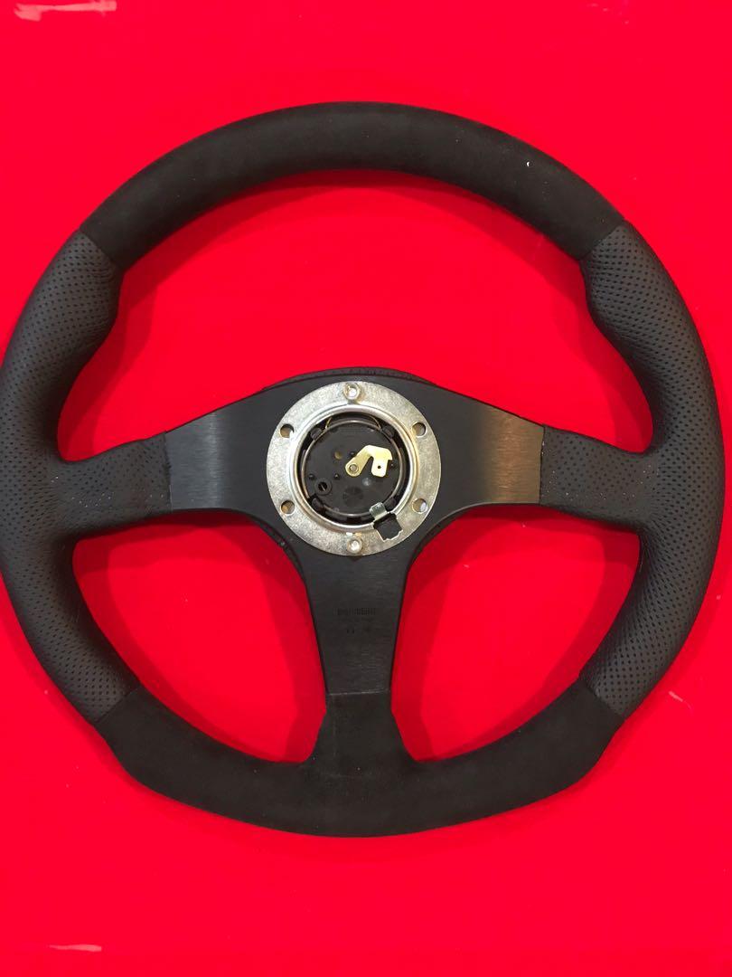 【箱付・美品】MOMO FIGHTER 350mm MOMO Dark Fighter Steering Wheel 350mm | Premium Leather