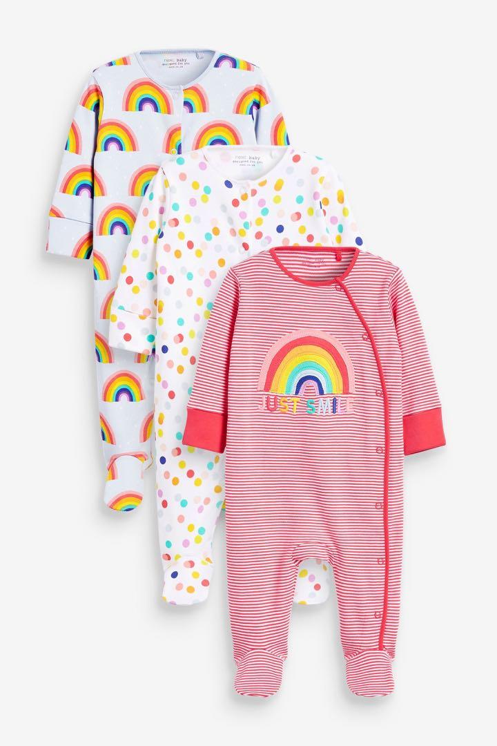 Next 3pack rainbow Sleepsuit Set