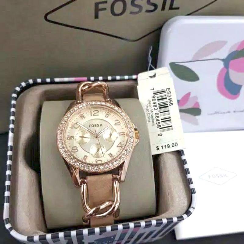Original 100 Fossil Watch Riley Multifunction Es3466 Fesyen