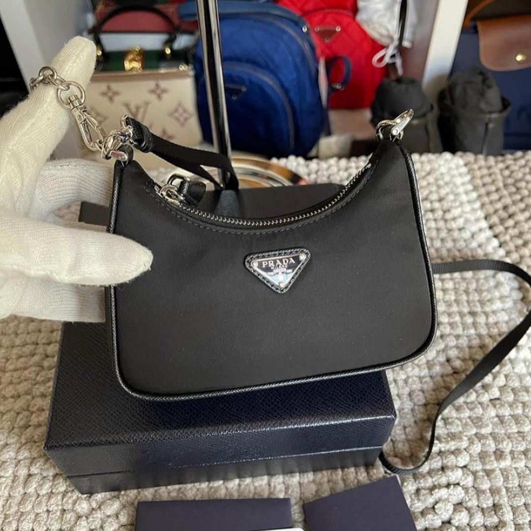 Prada Re-edition Mini 1TT122 Sling and chain shoulder, Luxury, Bags &  Wallets on Carousell