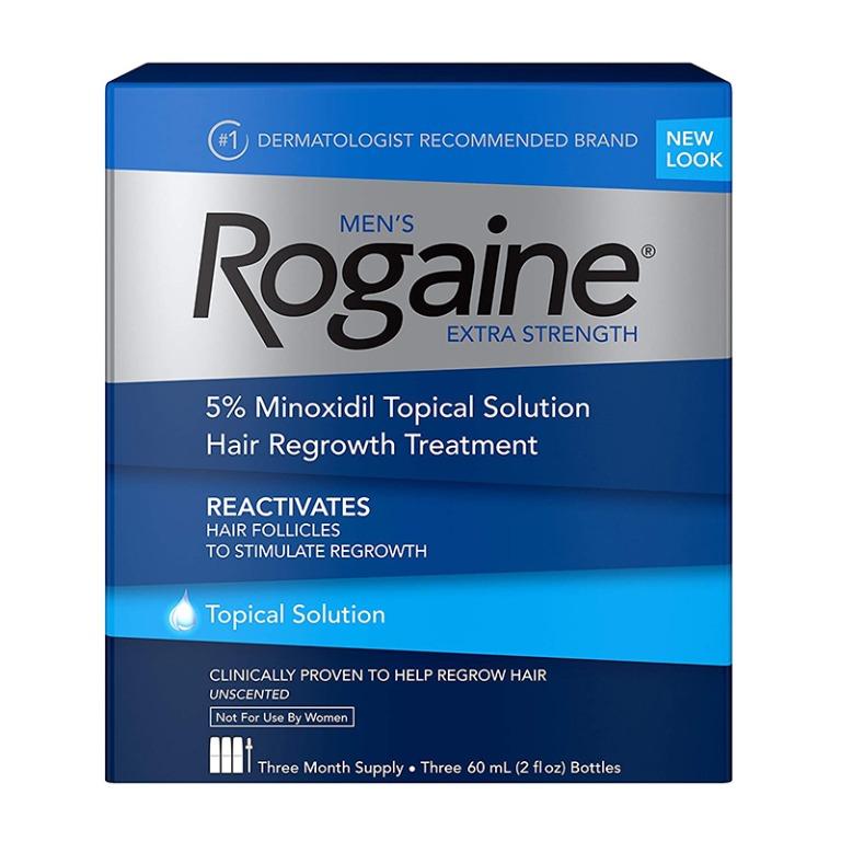 Rogaine Men Extra Strength 5% Minoxidil Topical Solution 3-Month Supply (Category: Hair) located in San Juan City. Submitted by princessshyph (Listing ID 1081015241, Image 2). Description: Brand Rogaine Item Weight 6 Ounces Age Range (Description) Adult About this item 3-month supply of men's Rogaine extra strength 5% minoxidil topical solution to help treat hair loss, maintain hair density and allow for the regrowth of fuller hair Unlike hair lo