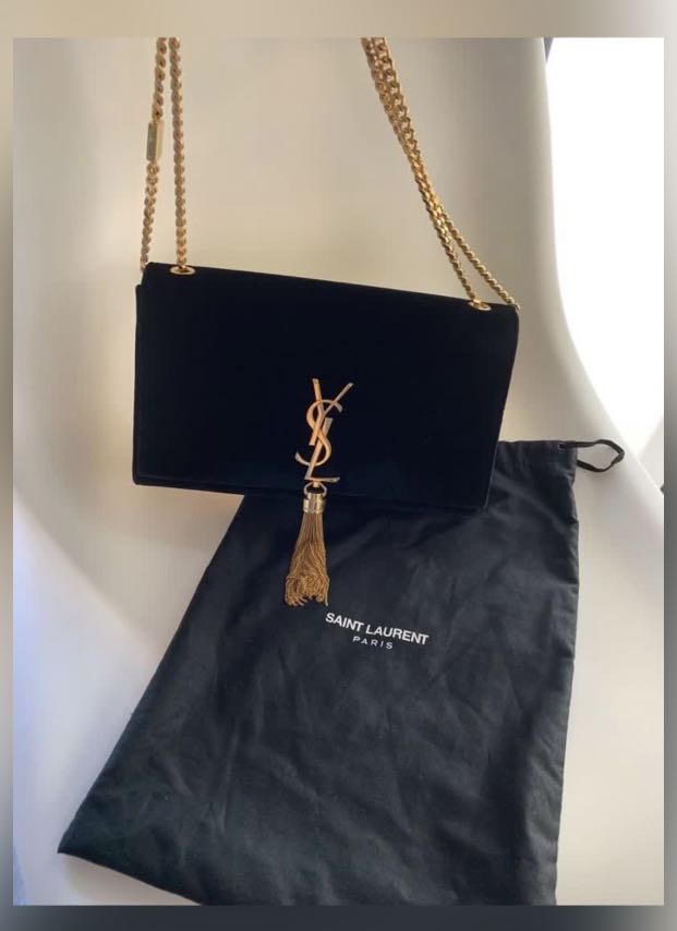 Saint Laurent YSL Kate Bag small in Velvet Luxury Bags Wallets