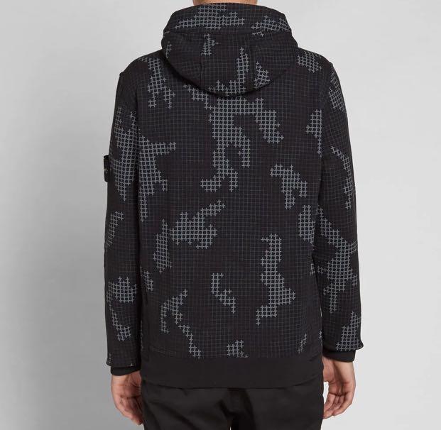 Stone island grid camo hot sale hoodie