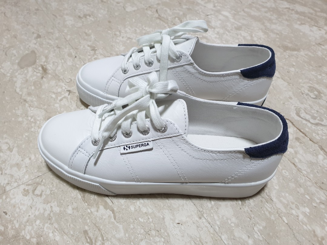 Superga 2730 Nappa Suede in White Blue Medieval