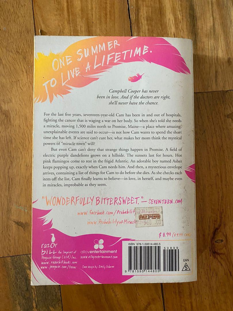 The Probability of Miracles by Wendy Wunder (Category: Storybooks) located in Quezon City. Submitted by camusocean (Listing ID 1081074614, Image 2). Description: In great condition.