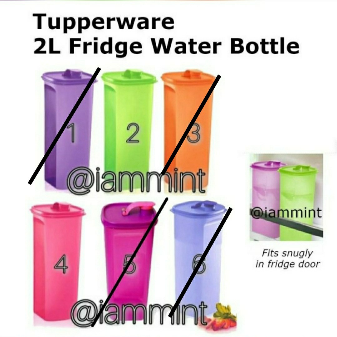 Tupperware 2l Fridge Square Flip Top Cap Large Water Bottle Tumbler Container Furniture Home Living Kitchenware Tableware Water Bottles Tumblers On Carousell