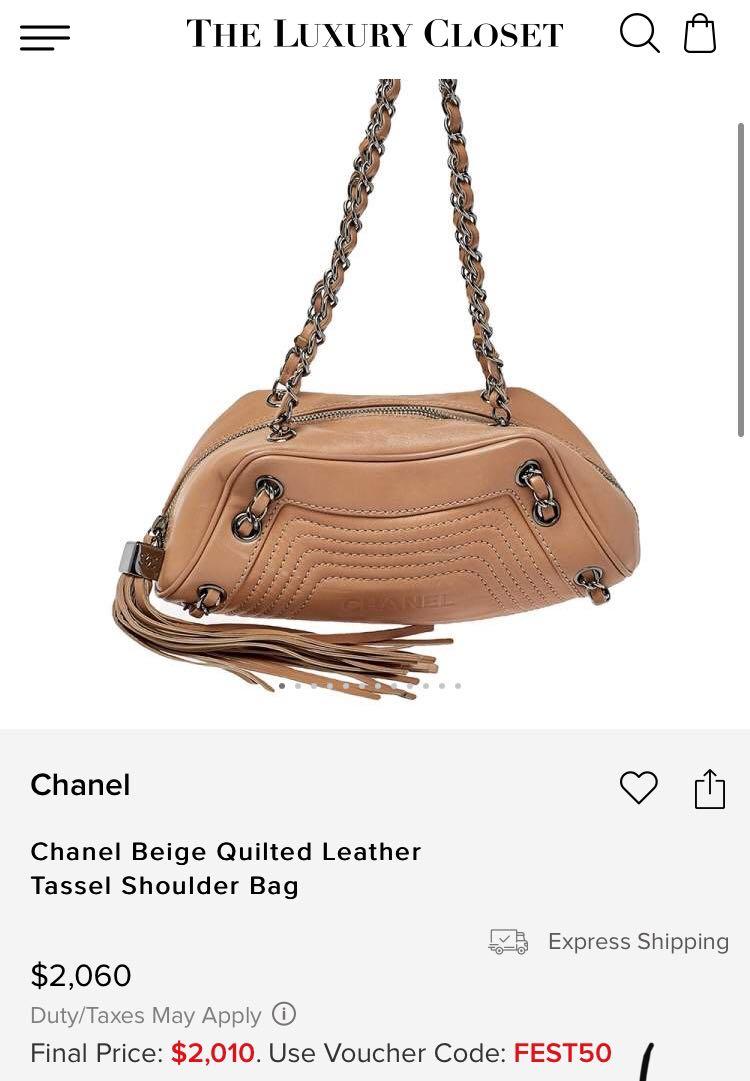Vintage Chanel Lambskin Tassel Bag, Women's Fashion, Bags