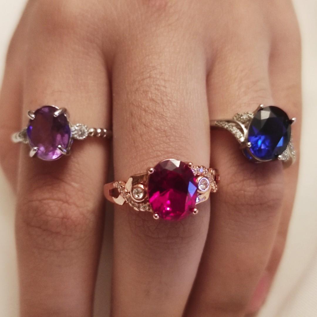 Ruby sapphire amethyst ring online