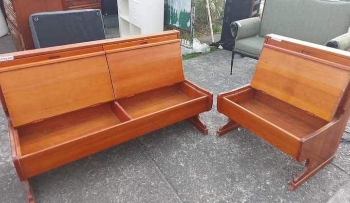 Wooden chair with 2025 storage