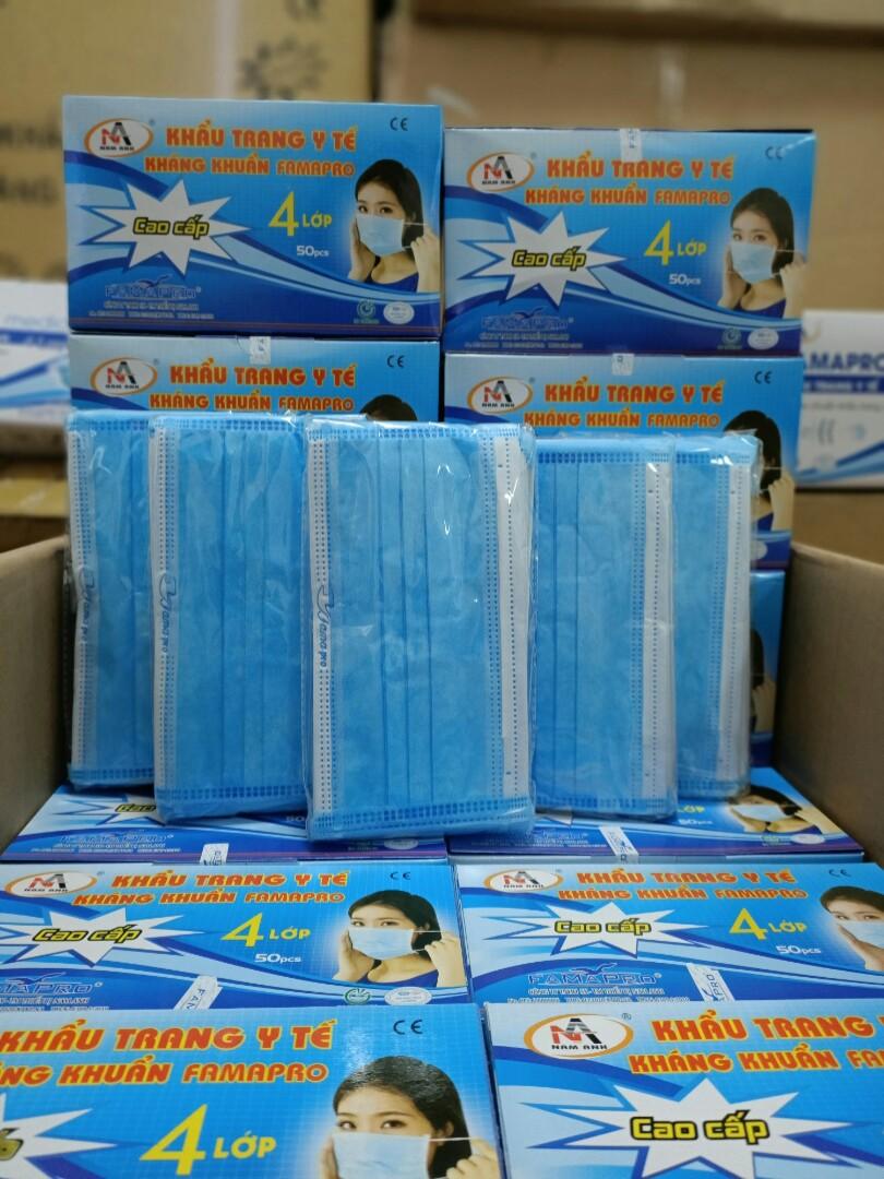 4 Ply Surgical Black Blue white Mask Famapro, Vietnam, Health