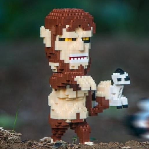 巨人猿之巨人進擊的巨人nanoblock Lego 3d Pvc Figure 積木手版車力巨人女型巨人艾倫巨人猿之巨人levi 兵長超大型巨人 興趣及遊戲 玩具