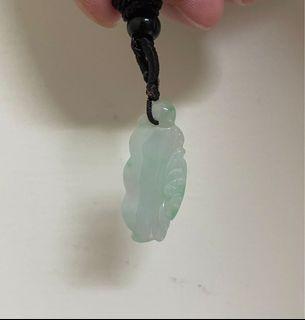 緬甸天然A貨翡翠冰透飽水帶綠小吊件墜