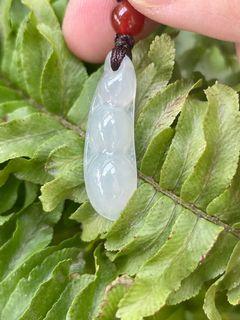 緬甸天然A貨翡翠冰透起膠飽水小豆子吊墜
