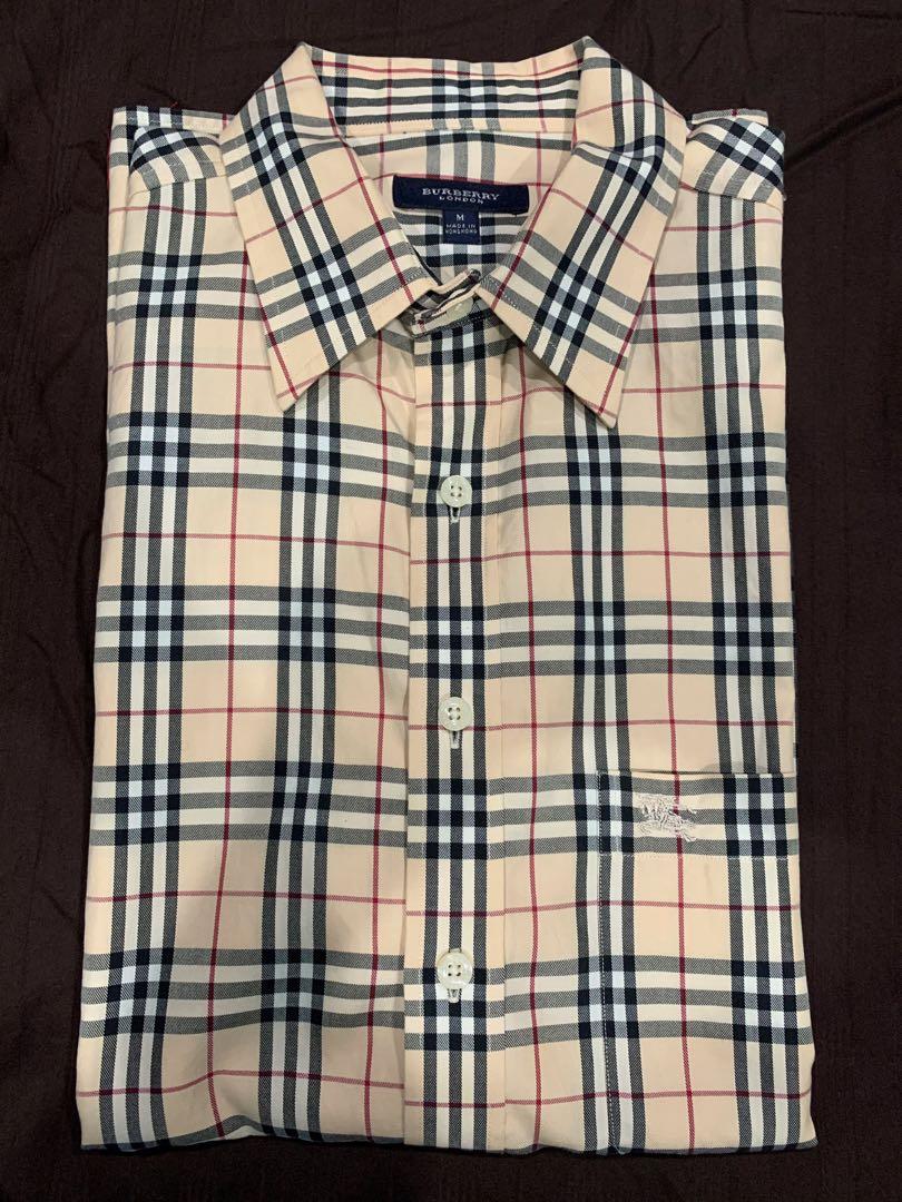 Authentic Burberry vintage check shirt, Men's Fashion, Tops & Sets, Tshirts  & Polo Shirts on Carousell
